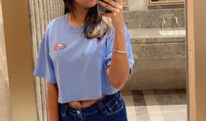 Blue Cropped T-Shirt
