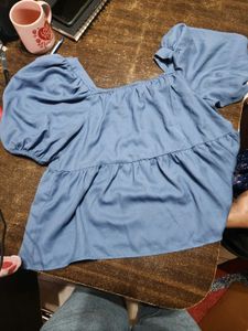 SALE!! Cute Puff Sleeve Babydoll Top