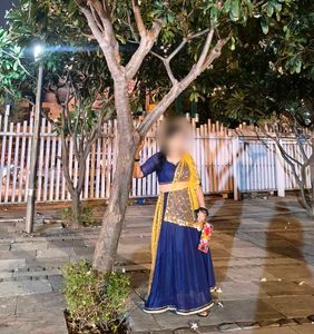 Beautiful Navy Blue &amp; Yellow Lehenga Choli