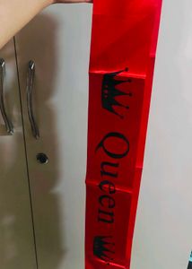 Queen Sash And Stone Crown