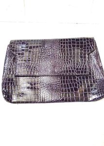 Embossed Croc Effect Clutch Bag