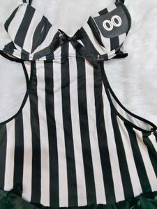 Striped babydoll chemise/mini slip