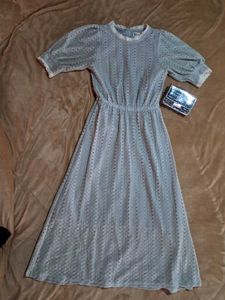 Light Grey Lace Detail Maxi Dress