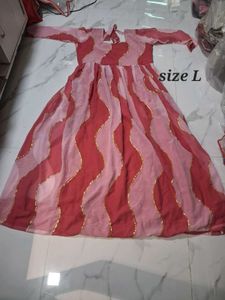 Organza Elegant Pink Ethnic Dress 2psc