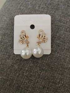 Butterfly Pearl Drop Earrings