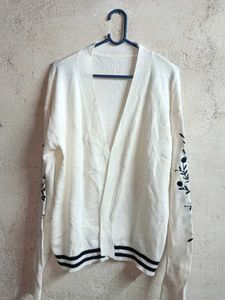 White Floral Embroidered Cardigan Shrugs