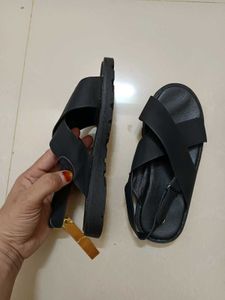 Black Criss-Cross Sandals