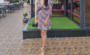 Floral Print V-Neck Mini Dress