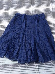 Chic Blue Lace Skirt