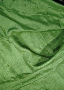 Lime Green Saree with Black Lace Border