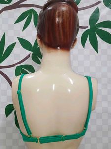 (400)Green Wrap Crop Top