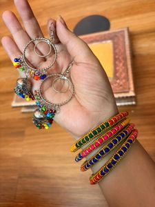 🪔 Jhumka Earrings &amp; Bangle Set💗