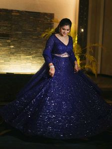 💙✨️Beads Work Cocktail Night Lehga✨️💙