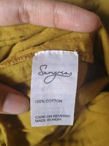 Yellow Cotton Cigar Pant