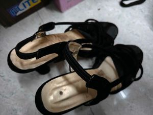 Black Strappy Heeled Sandals