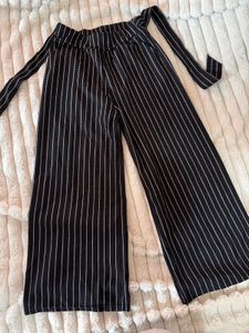 stretchable Chic Striped Wide-Leg Pants