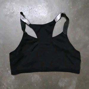 Sparkle Strap Black Crop Top