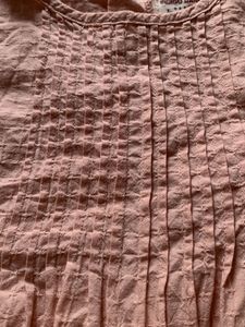 Pink Pleated Long Sleeve Top