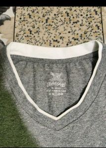 Men's Grey V-Neck T-Shirt