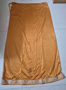Golden Satin Skirt with Lace