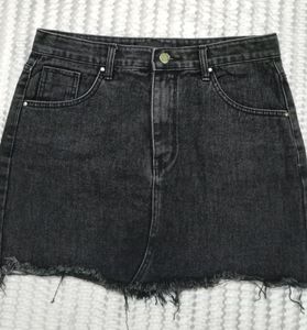 Black Denim Skirt