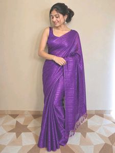 Vibrant Purple Textured Saree