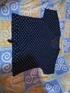 Chic Navy Polka Dot Top