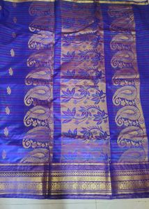 🔥2 Vibrant Blue &amp; Pink Striped Saree