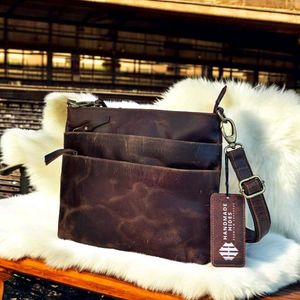 Vintage Leather Crossbody Bag Unisex