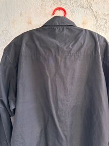 Men's Dark Grey Embroidered Shirt