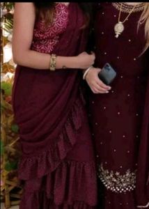 Ready to wear ruffle saree