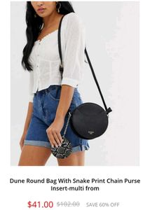 Dune London Black Crossbody Bag