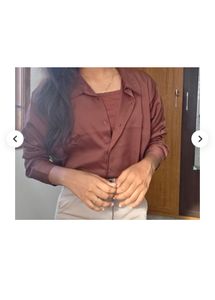 Brown Textured Button-Down Shirt