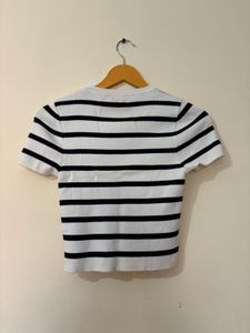 Zara Striped Knit Crop Top