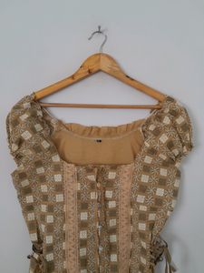 Khaki Embroidered Top (Women's)