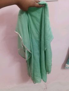 Beautiful Teal Kurta with White Embroidery L size