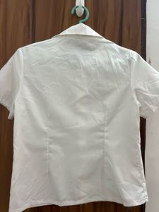 Crisp White Short Sleeve Collared Shirt