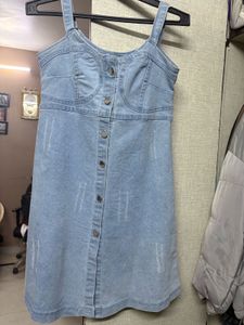 Light Wash Denim Button-Up Dress