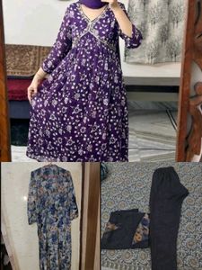 Floral frock with dubatta & suit combo