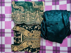 get free paranda Bottle Green &amp; Gold Salwar Kameez