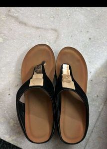 Stylish Black &amp; Gold Sandals