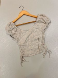 Ruched Drawstring Crop Top