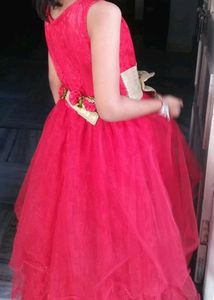 Red Flower Girl gown