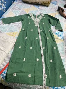 Green Embroidered Kurta