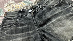 black wash denim mini shorts