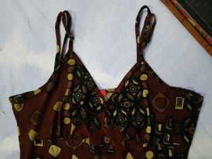 Retro Print Spaghetti Strap Dress