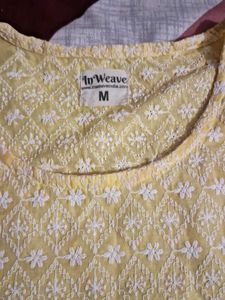 Yellow-white embroidered Peplum Garara Set