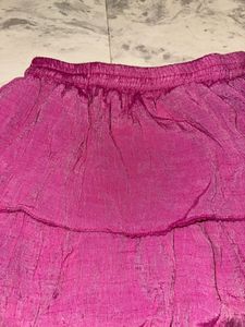 Fuchsia Tiered Ruffled Mini Skirt