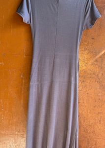 Ruched Grey Midi Dress