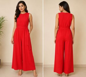 Vibrant Red Jumpsuit